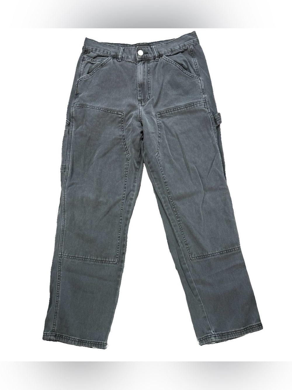 RSQ Double Knee Carpenter Jeans Men's 29x32 Black Utility Y2k Grunge Baggy